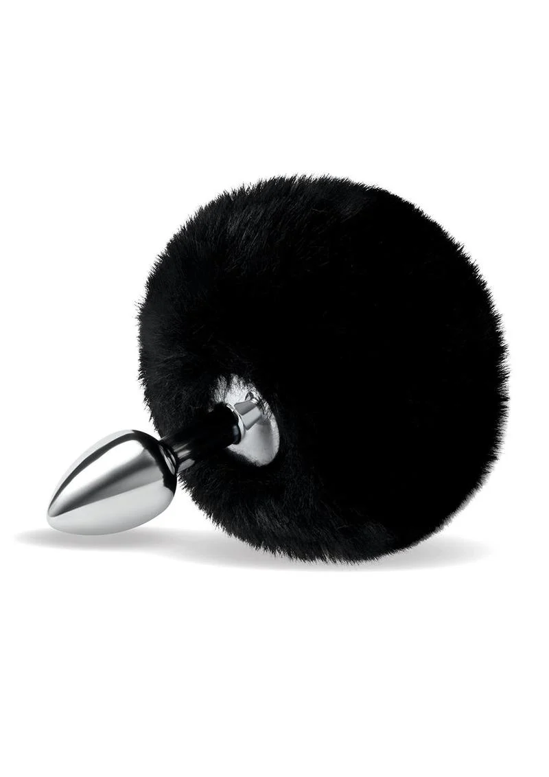 3fluffy Bunny Metal Plug W/ Black Tail