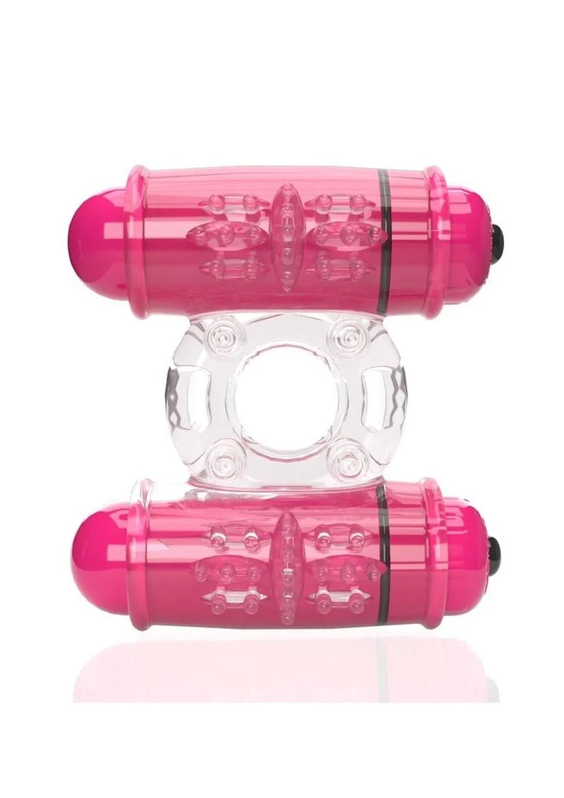 4b Double Wammy Silicone Rechargeable Dual Vibrating Couples Cock Ring