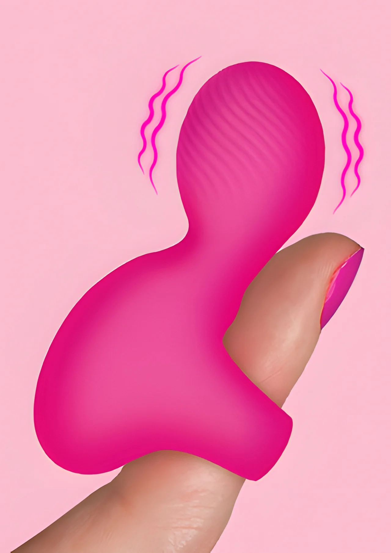 Pink Silicone Finger Vibrator