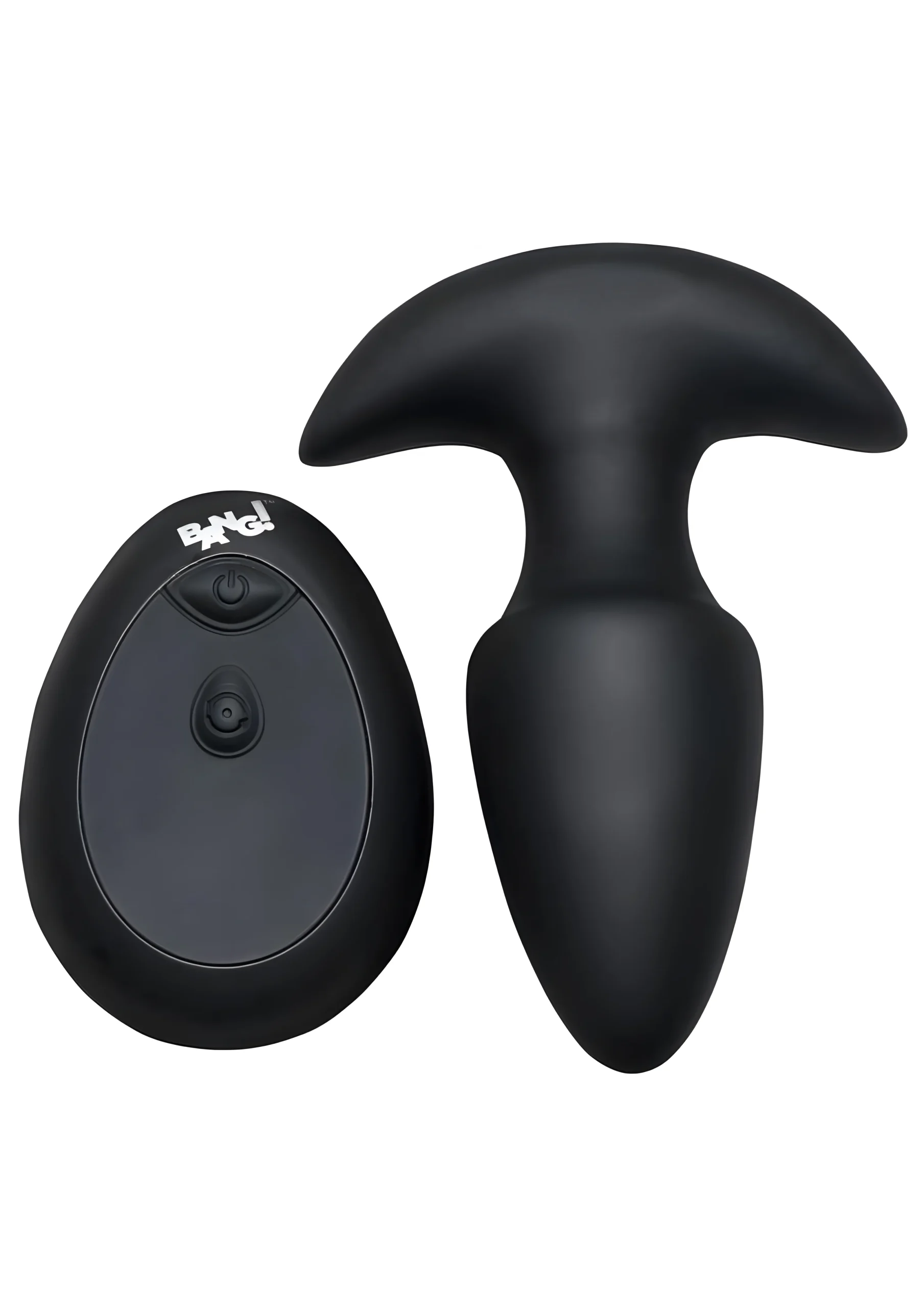 Thrusting and Vibrating Silicone Plug Black