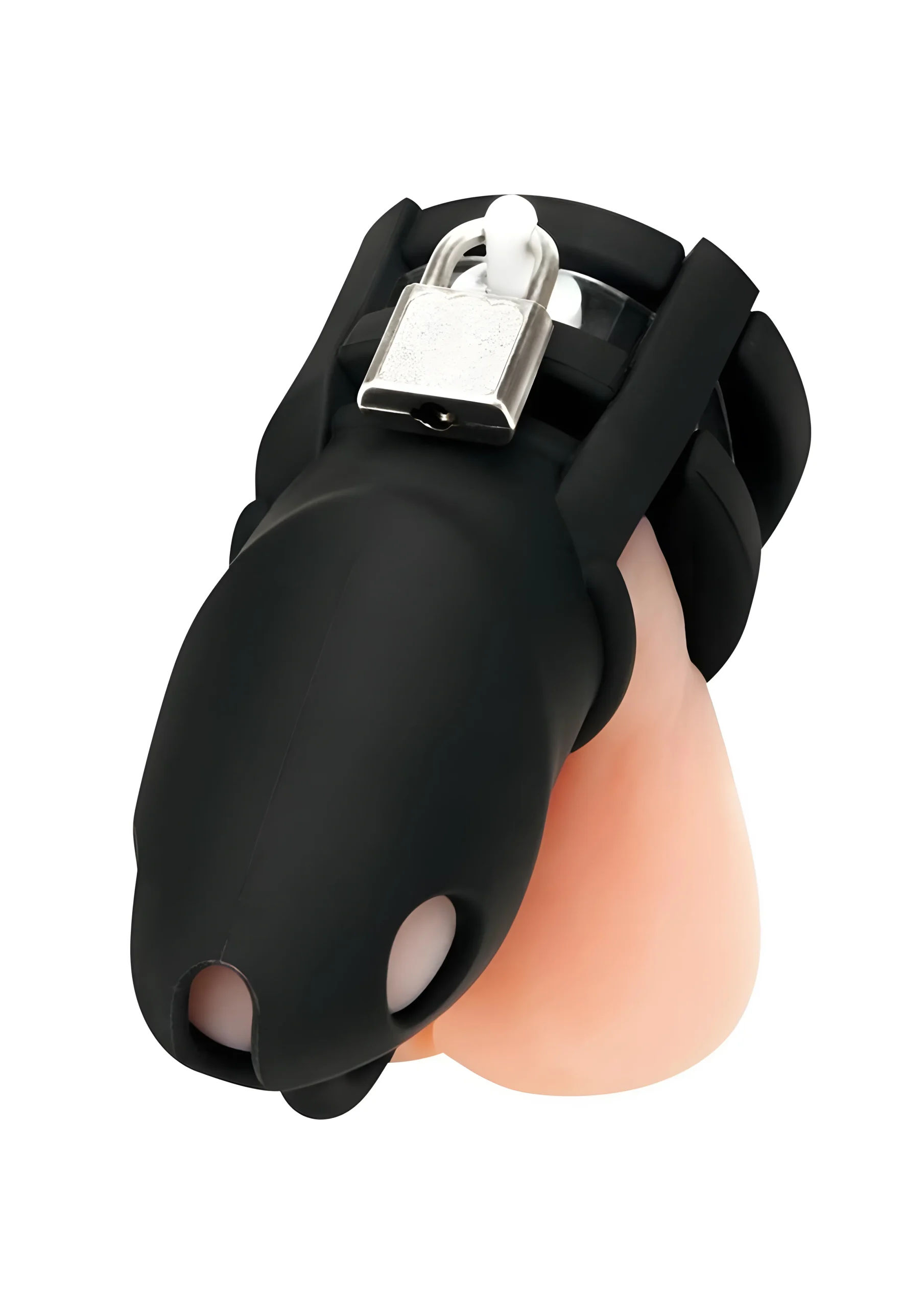 Black Silicone Mini Cock Cage with Ball Divider