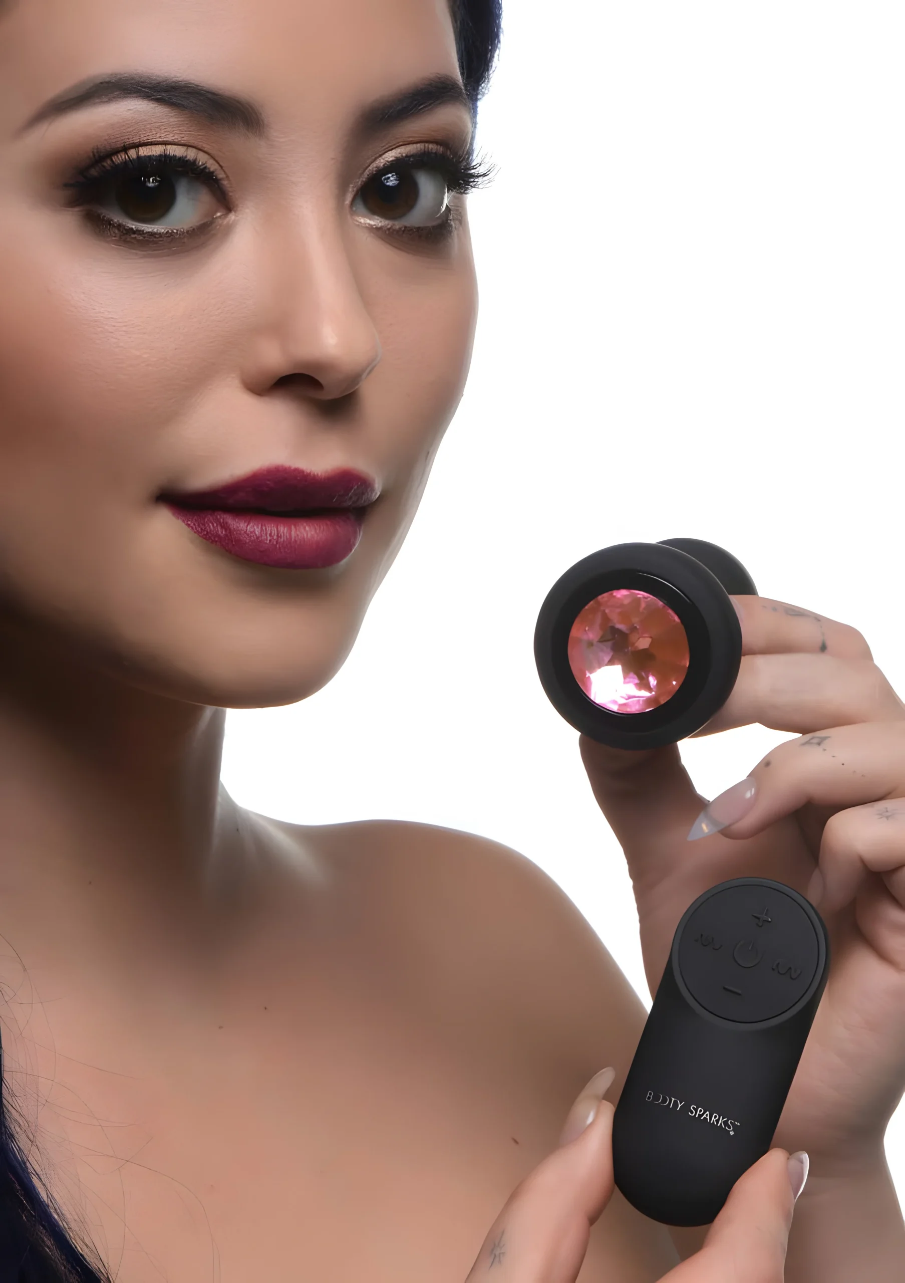 Vibrating Silicone Pink Gem Anal Plug Small