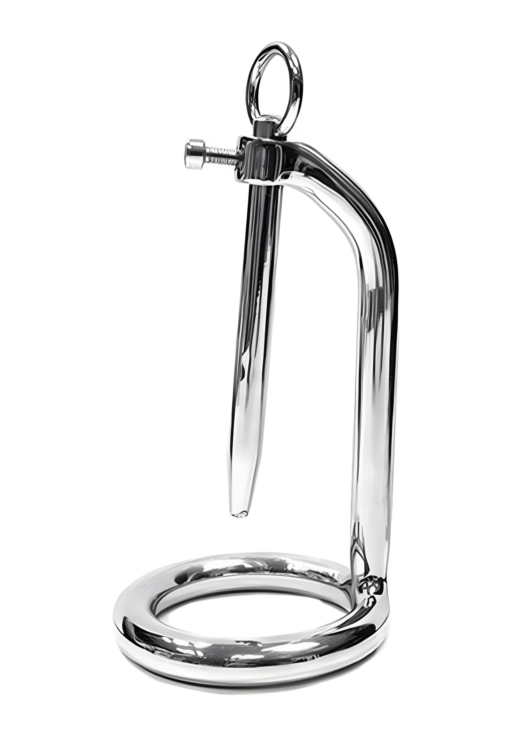 Stainless Steel Chastity Cock Ring And Urethral Probe