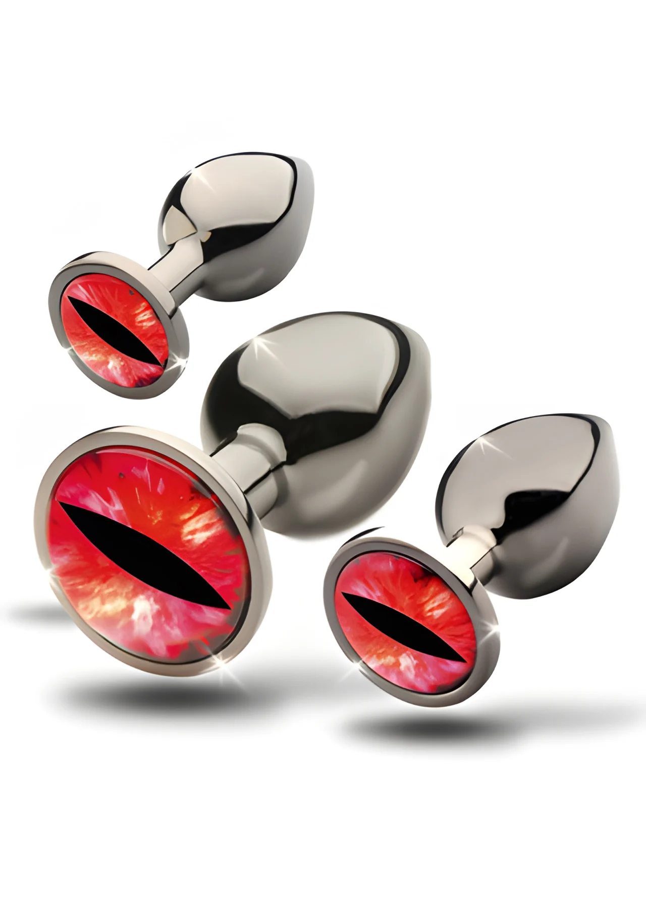 Sinister Eyes Red Eye Metal Butt Plug Set
