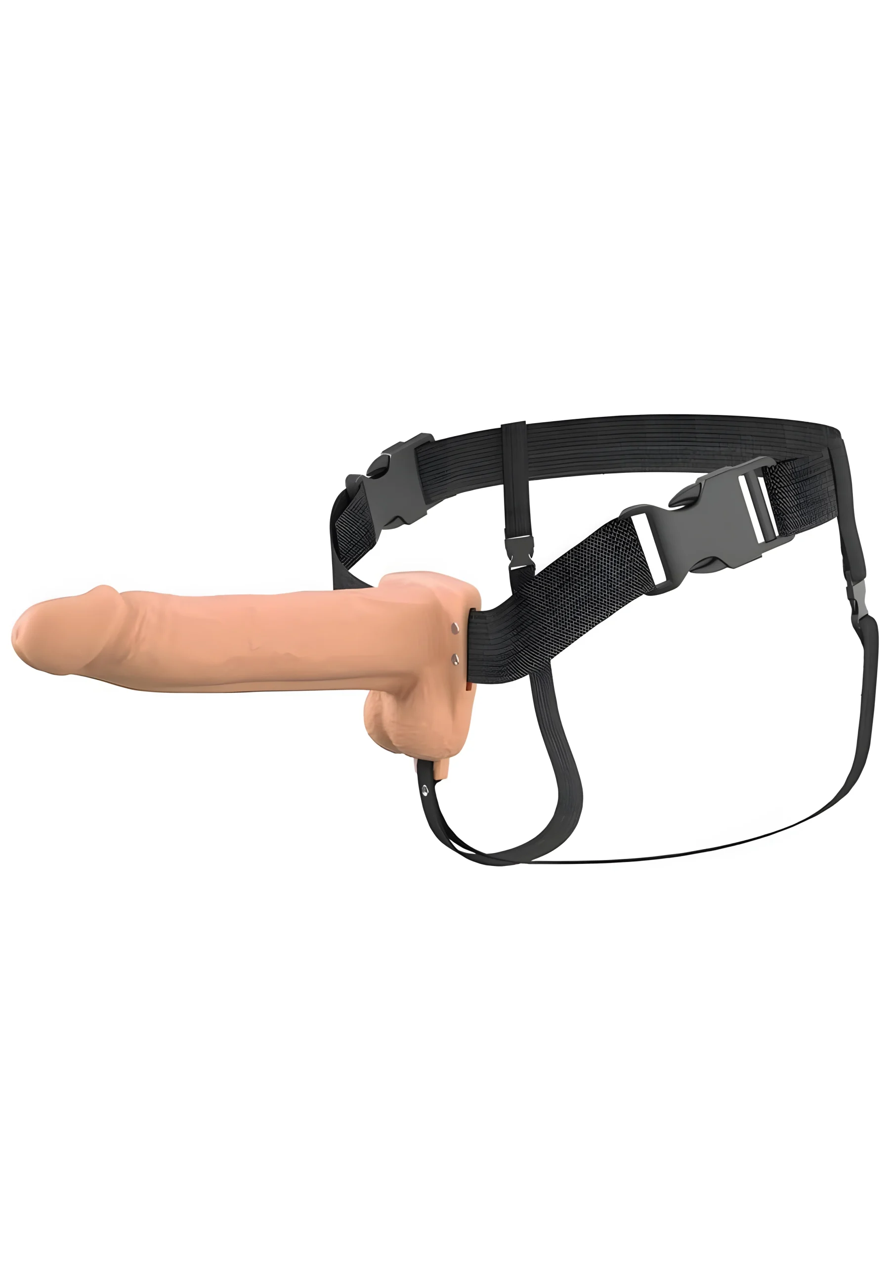 Fantasy Xtensions Elite White 8 Inch Vibrating Hollow Strap On