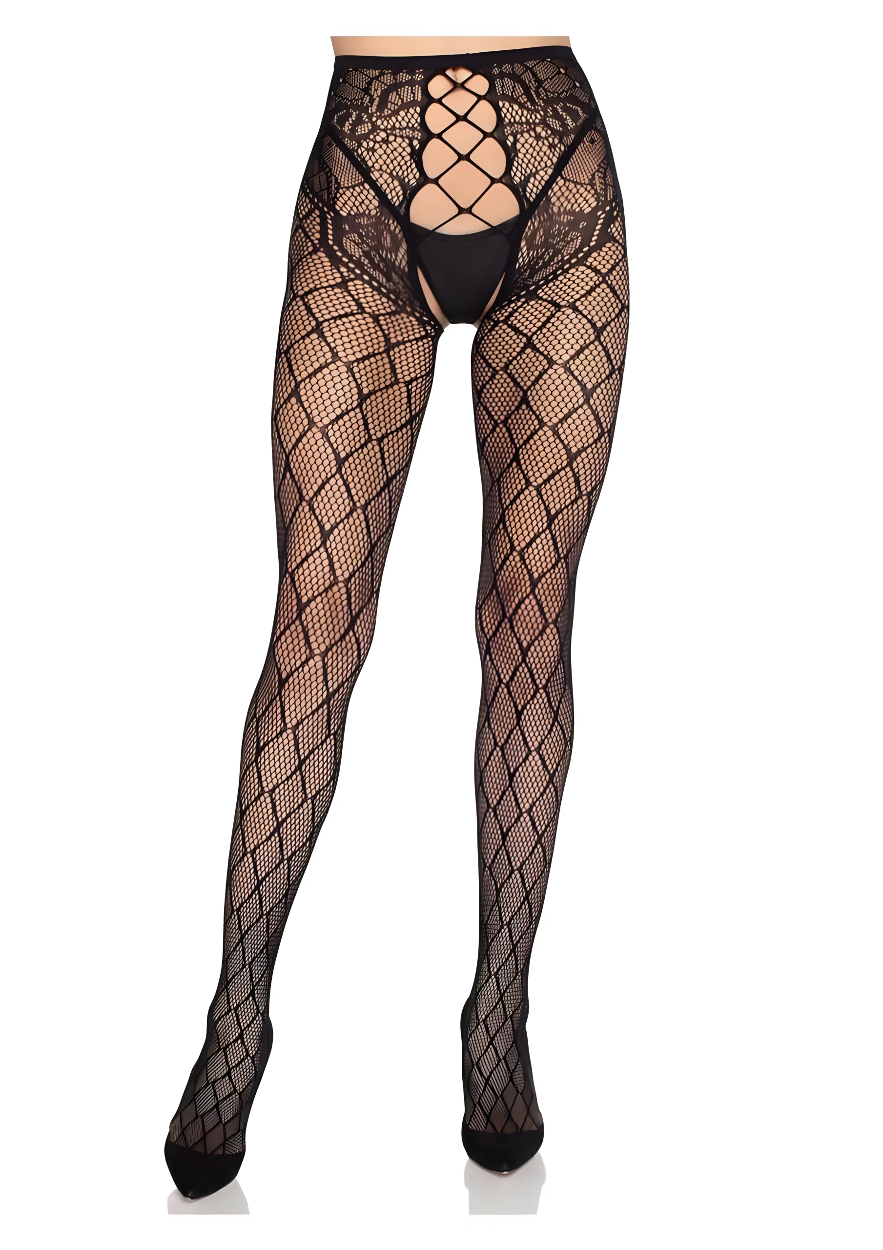 Seline Crotchless Net Tights