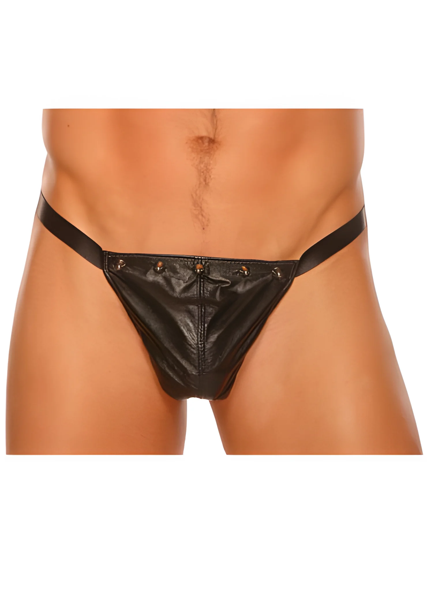 Leather Studded Jock Strap Medium Black