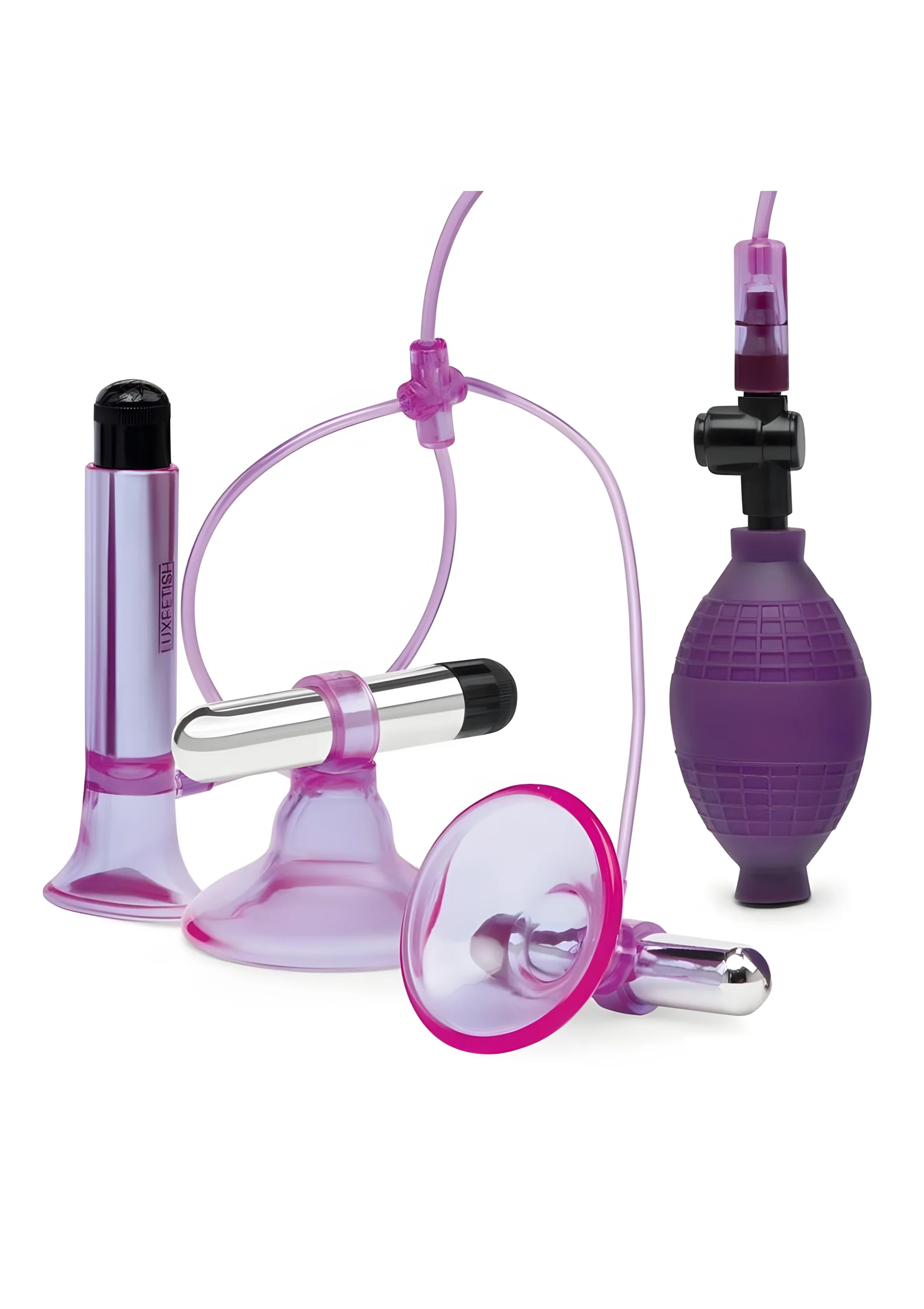 Vibrating Nipple Suckers with Clitoral Pump