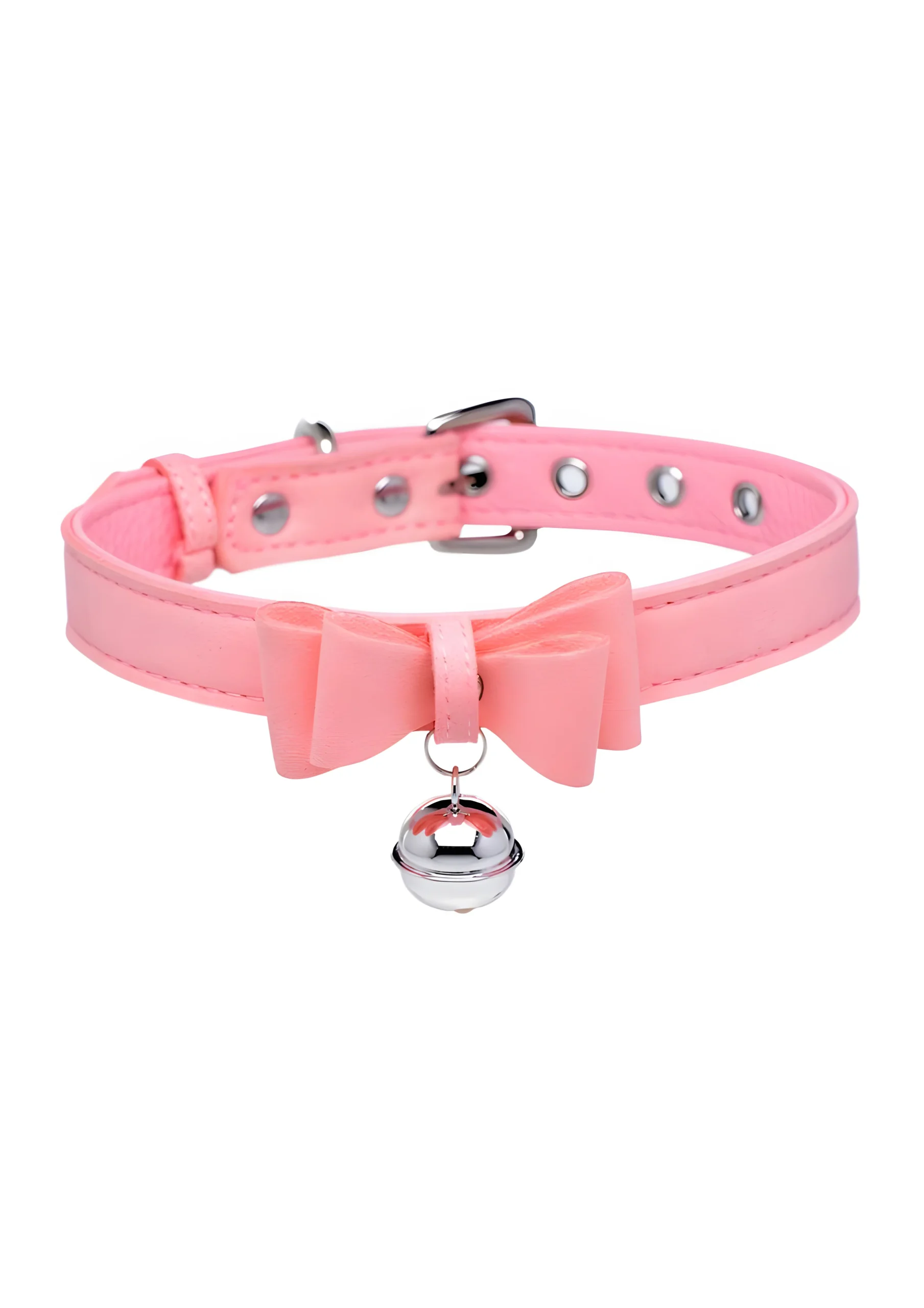 Sugar Kitty Cat Bell Collar Pink Silver