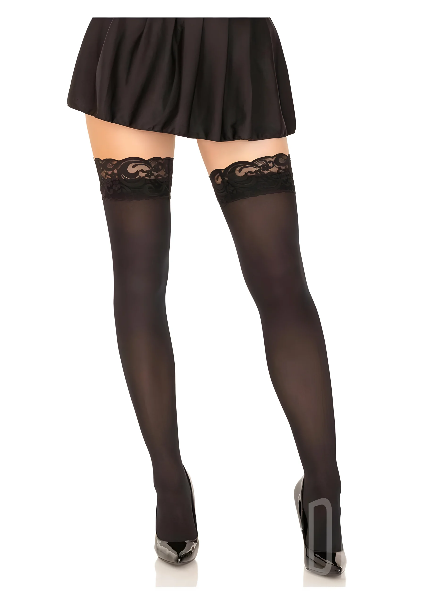 Taylor Black Thigh High Stockings