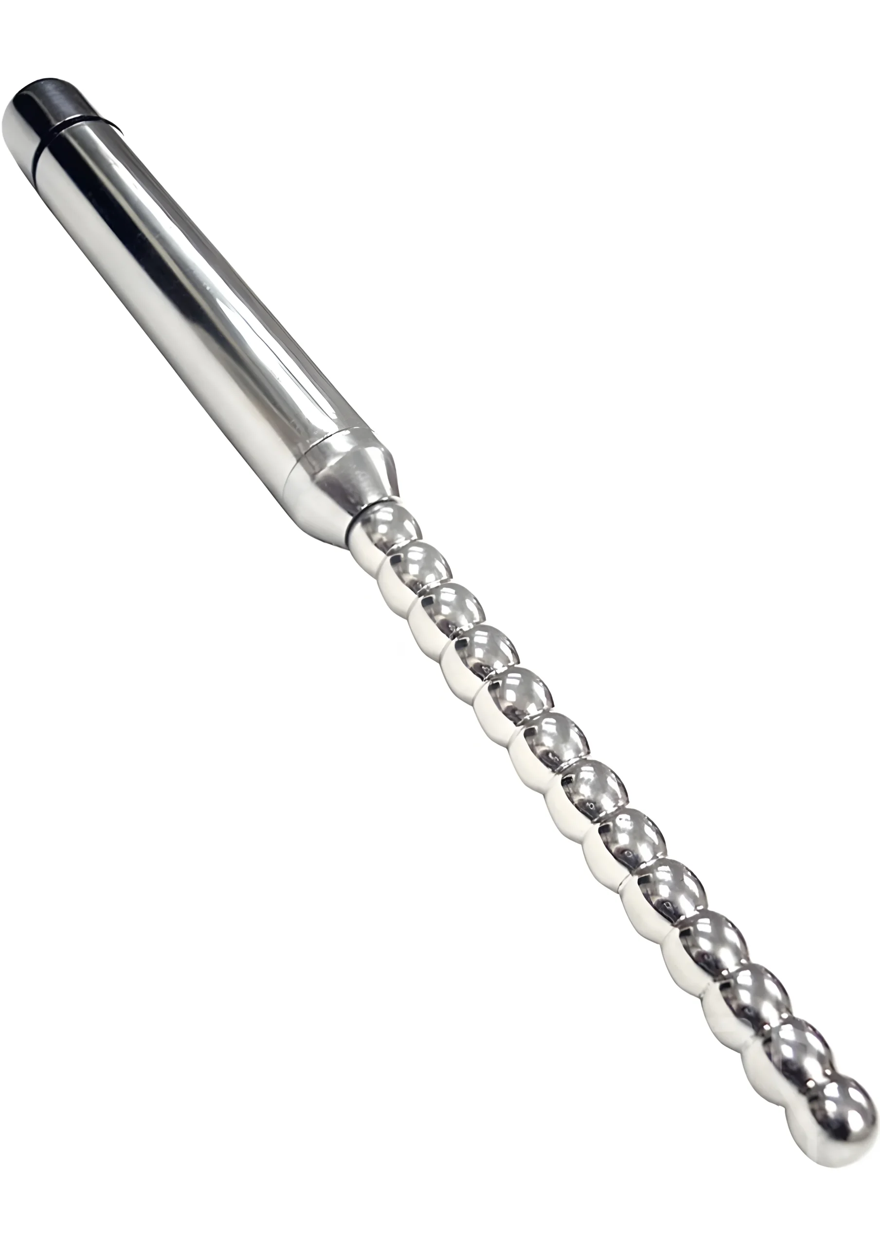 Vibrating Stainless Steel Ribbed Urethral Probe
