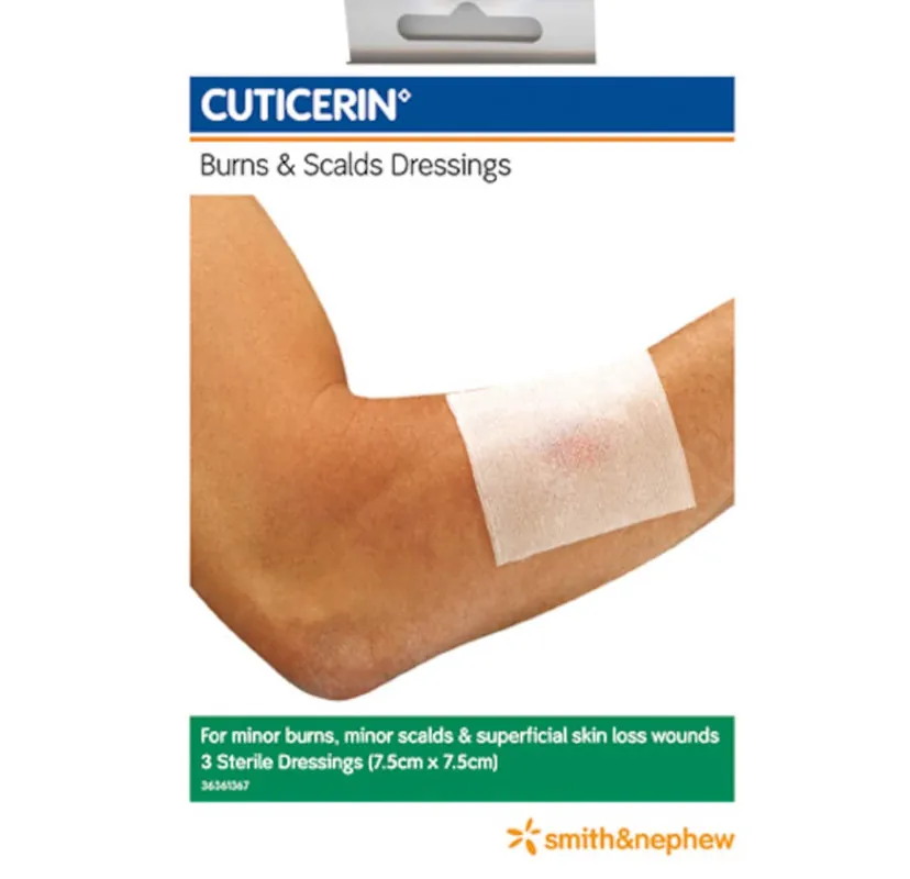 Cuticerin Burns & Scalds Mesh Dressing 7.5cm x 7.5cm 3 Pack Shop Now