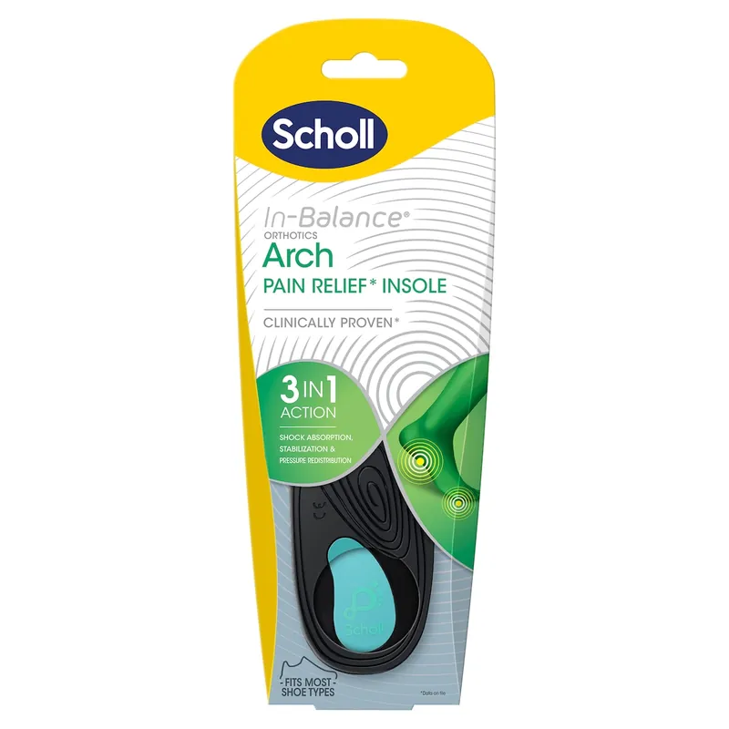 Scholl In-balance Arch Pain Relief Orthotic Insole Large 1 Pair Big Sale