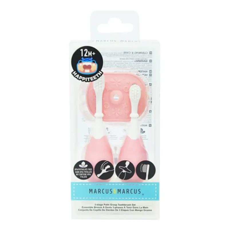 Exclusive Offer Marcus & Marcus Palm Grasp Toddler Training Toothbrush Pink