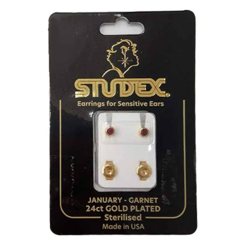 Affordable Studex Gold Plated Birthstone Stud Earrings January 1 Pair