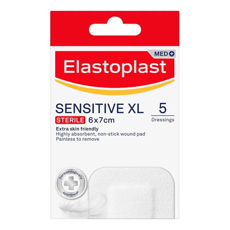 Elastoplast Sensitive XL Dressings 6cm x 7cm 5 Pack Last Chance
