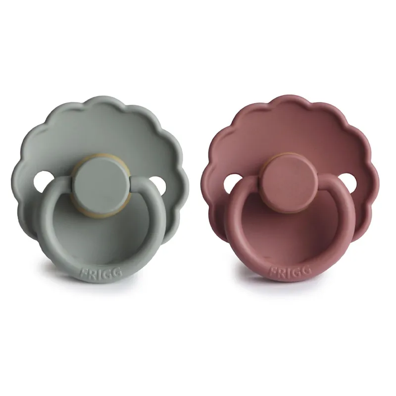 FRIGG 0-6 Months Daisy Pacifier French Gray/Woodchuck 2 Pack Price Cut