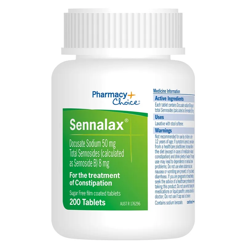 Brand New Pharmacy Choice Sennalax Constipation Relief 200 Tablets