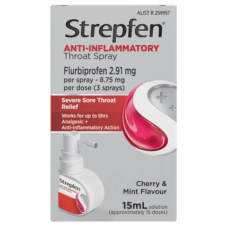 Strepfen Throat Spray with Anti-inflammatory Action Cherry & Mint Flavour 15ml Final Sale