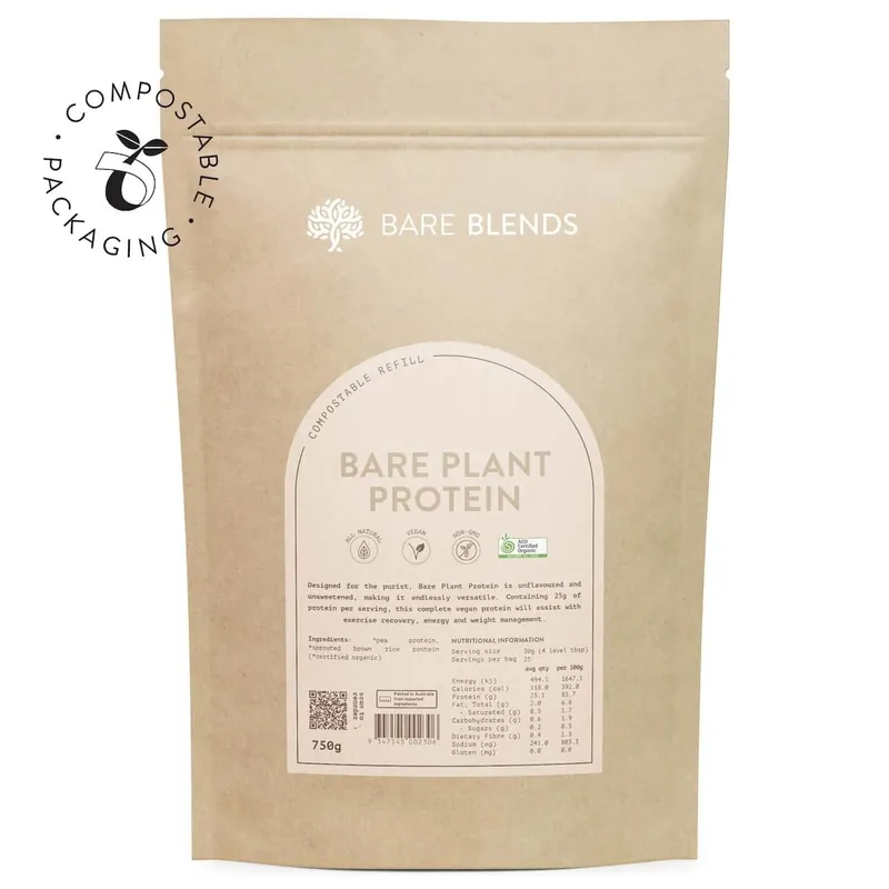 Direct From Manufacturer Bare Blends Bare Plant Protein Powder 750g