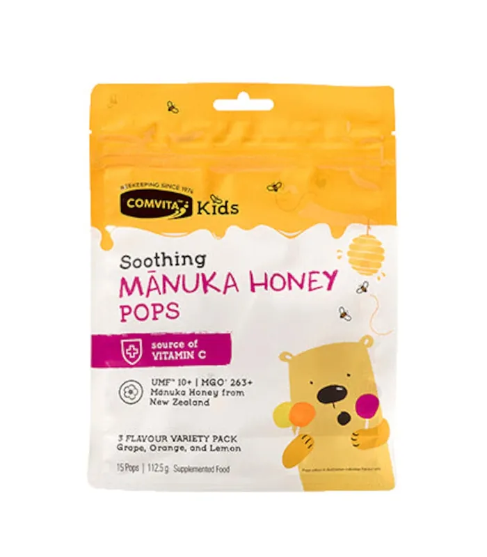 One Day Deal Comvita Kids Soothing Manuka Pops 3 Flavours 15 Pack