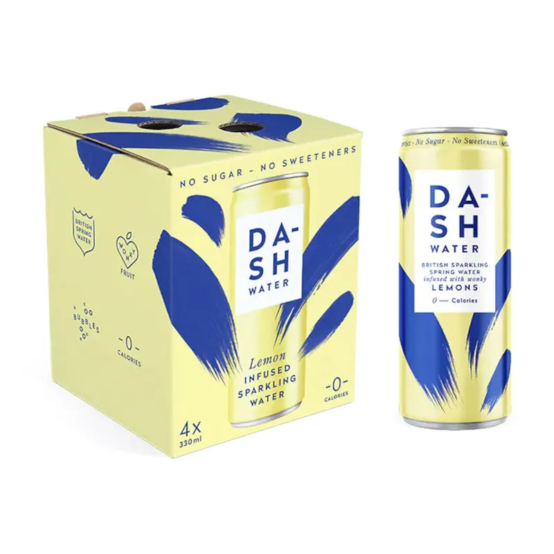 Dash Water Lemon Infused Sparkling Water 4 x 300ml Free Returns