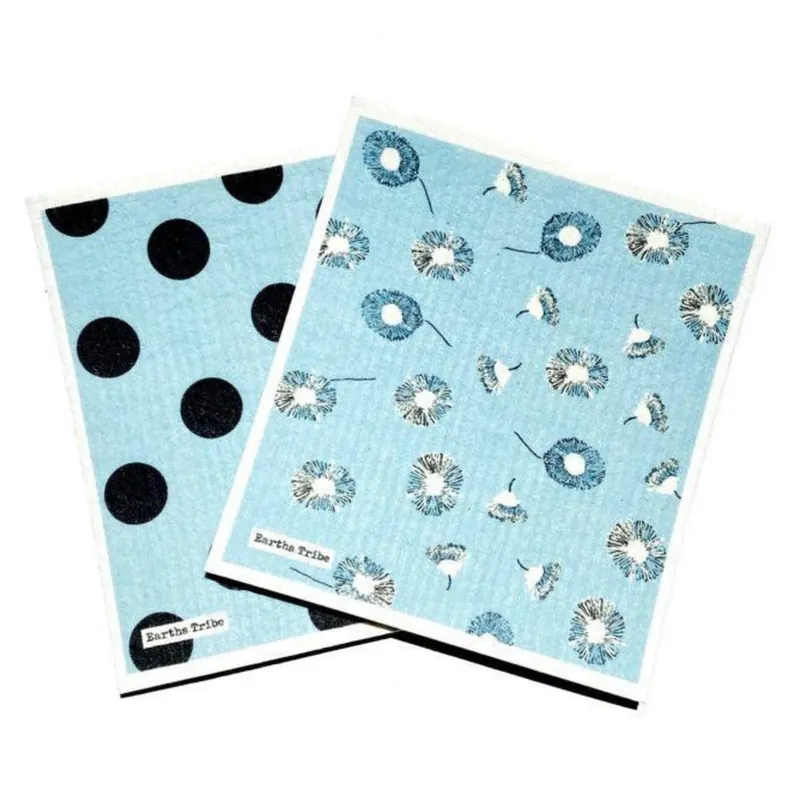 Final Sale Earths Tribe Cellulose Sponge Blue 2 Pack