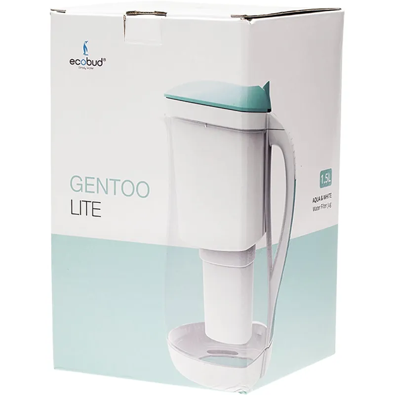 Free Delivery Ecobud Gentoo Lite Alkaline Water Filter Jug Aqua & White 1.5L