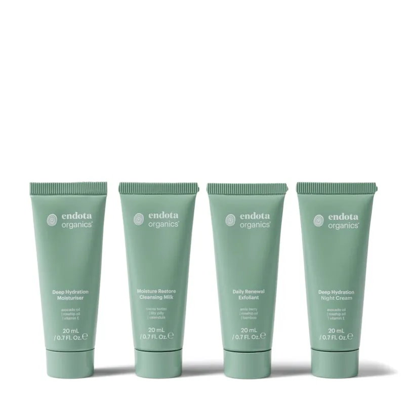 Free Delivery Endota Organics Hydrate Mini Skincare Kit 4 x 20ml