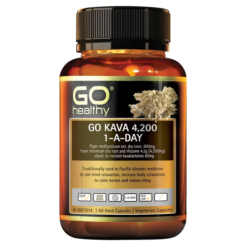 GO Healthy Kava 4200 1-A-DAY 60 Vege Capsules New Arrival