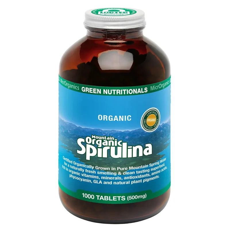 While Supplies Last Green Nutritionals Mountain Organic Spirulina 1000 Tablets
