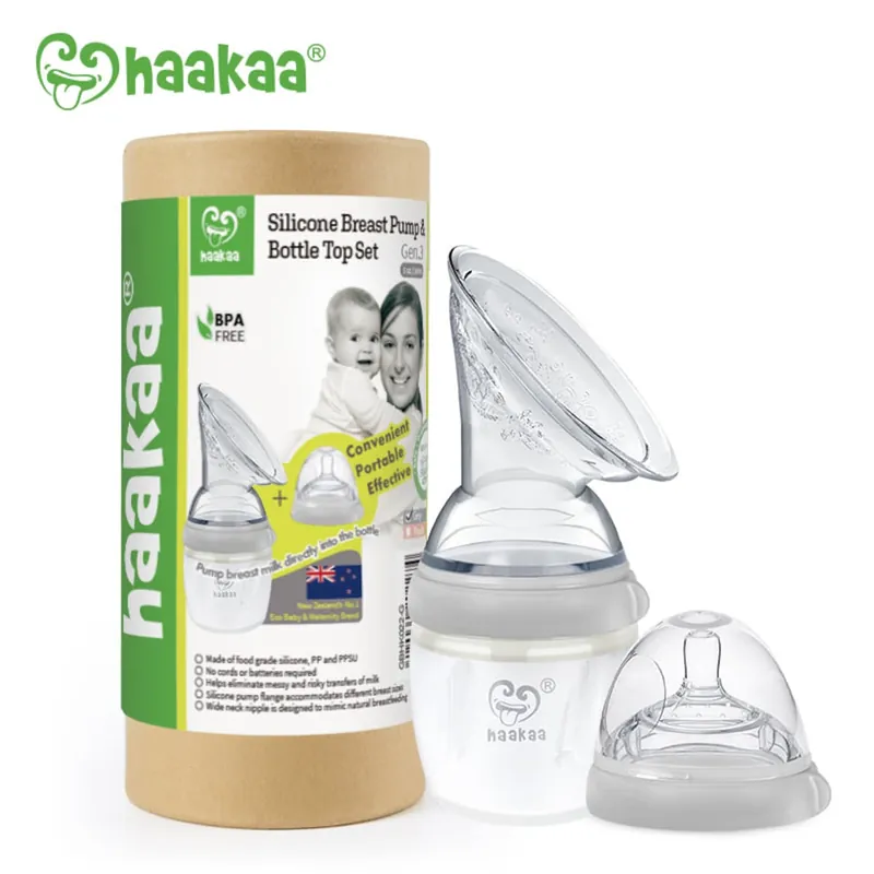 Haakaa Gen 3 Silicone Breast Pump & Bottle Top Set 160ml Genuine