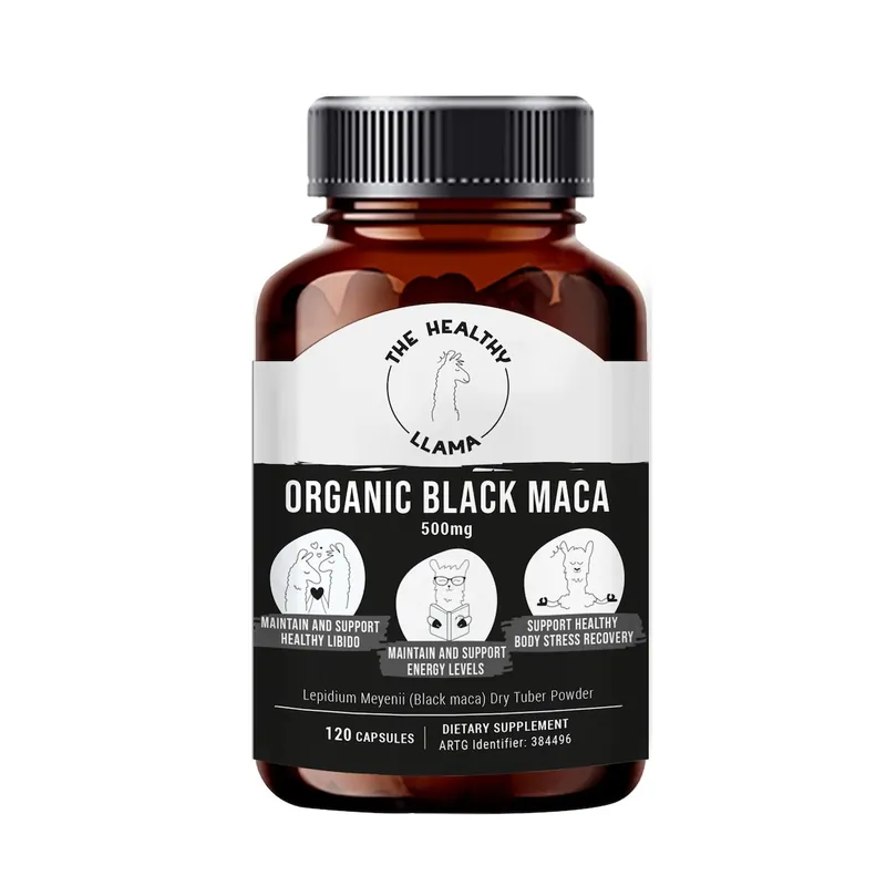 Clearance Healthy Llama Organic Black Maca 120 Capsules