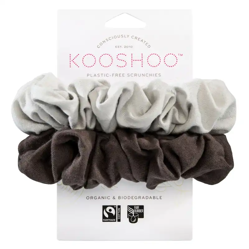 Kooshoo Plastic-Free Scrunchies Moon Shadow 2 Pack Professional Grade