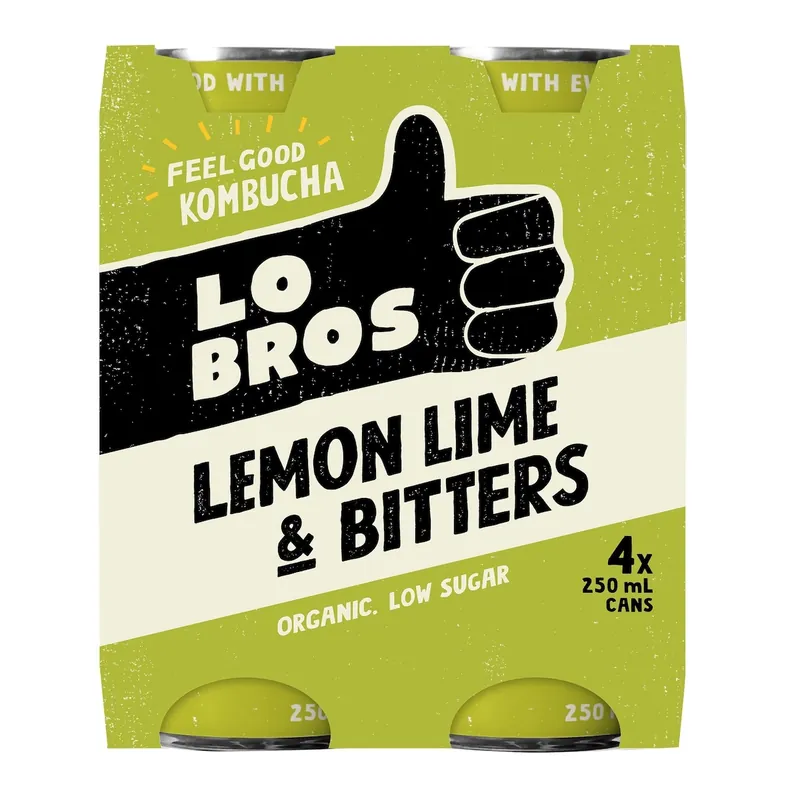 Lo Bros Kombucha Soda Lemon Lime & Bitters 6x4x250ml Discount
