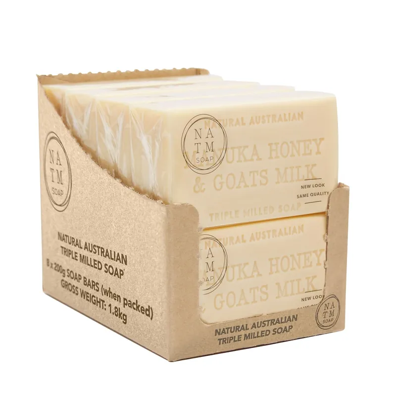 Super Sale Natural Australian Triple Milled Manuka Honey & Vitamin E Soap 8 x 200g