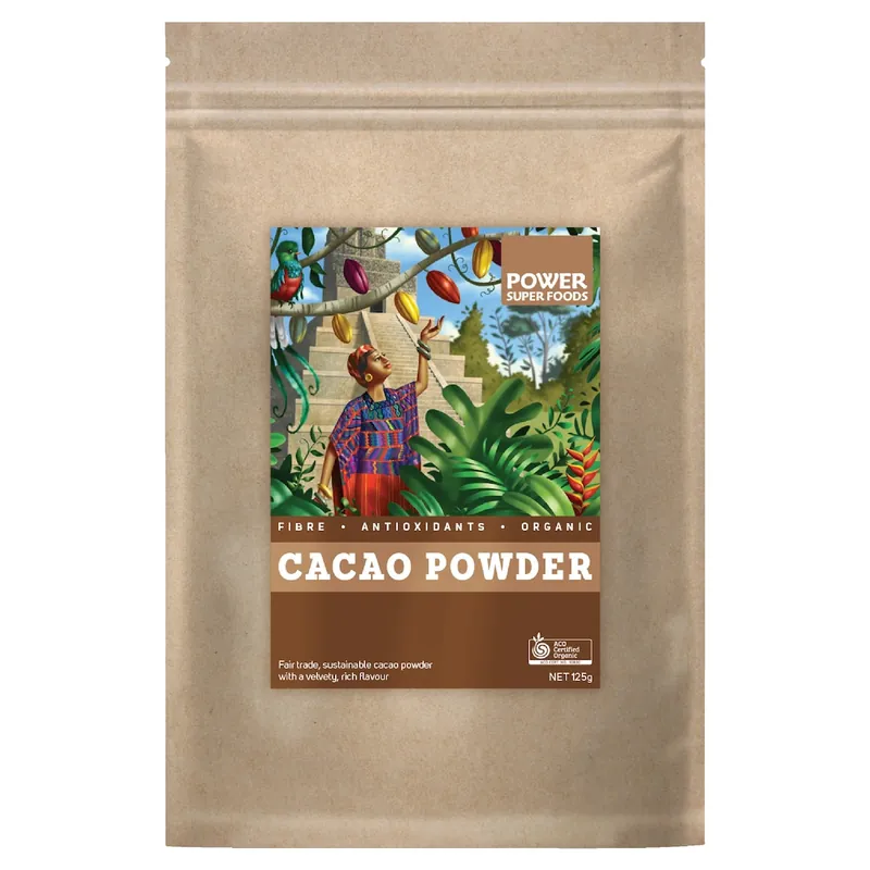 Affordable Power Super Foods Cacao Powder Kraft 125g