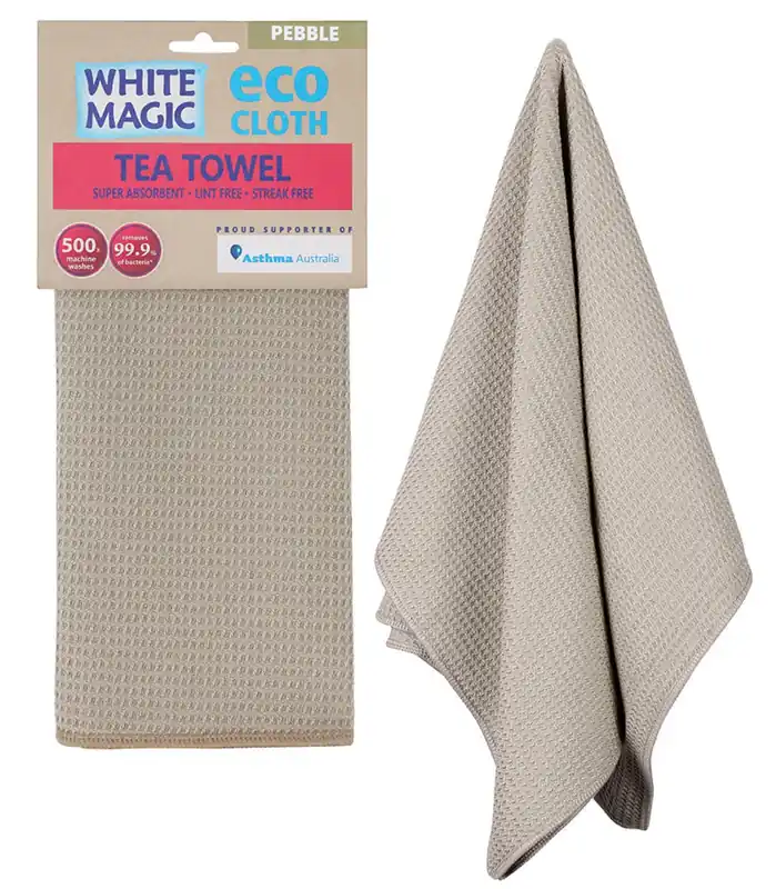 Holiday Sale White Magic Eco Cloth Tea Towel Pebble 1 Pack