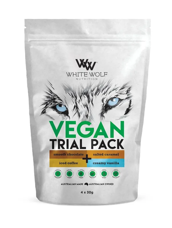 White Wolf Nutrition Vegan Protein With Superfoods Sample Trial Bags 4 x 30g High Quality