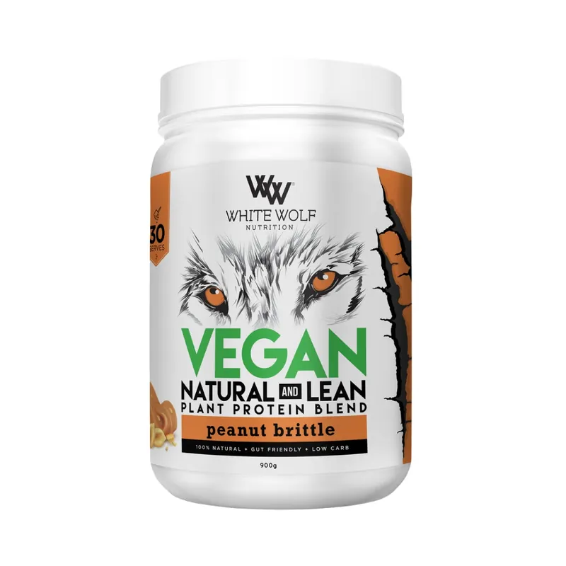 White Wolf Nutrition Vegan Natural+Lean Protein Peanut Brittle 900g Top Pick