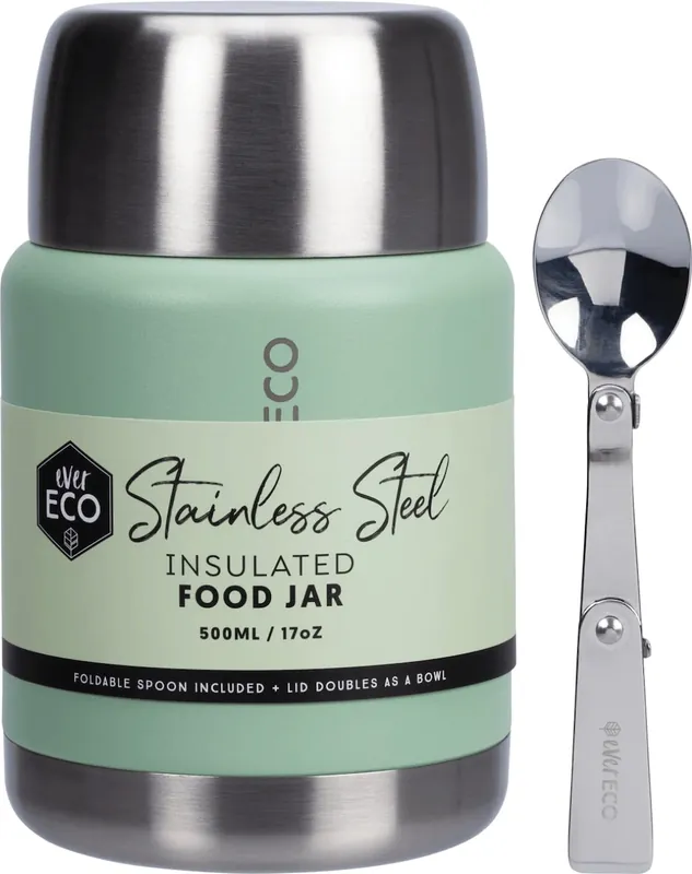 Special Discount Ever Eco Insulated Stainless Steel Food Jar Sage 500ml