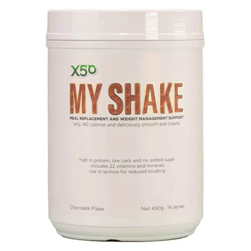 X50 Meal Replacement & Weight Management Support Chocolate Flake 490g High Quality