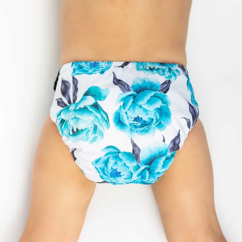 Designer Bums Reusable Nappy Aquamarine Peony Don’t Miss Out