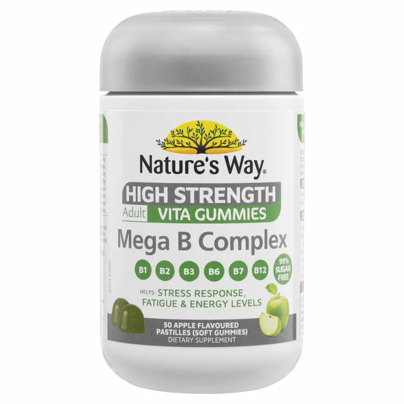 Nature's Way High Strength Adult Vita Gummies Mega B Complex 50Pack Trusted Brand