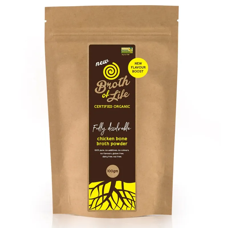 Broth Of Life Organic Freeze Dried Chicken Bone Broth Powder 100g Limited Offer