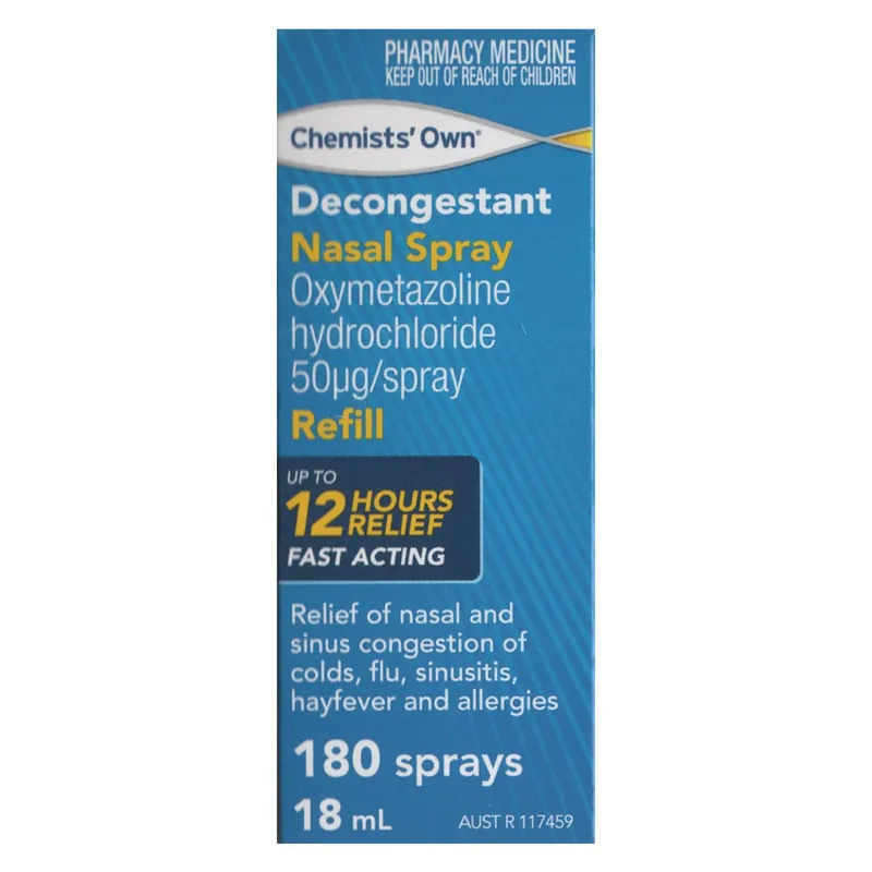Chemists Own Decongestant Nasal Spray Refill 18ml High Quality