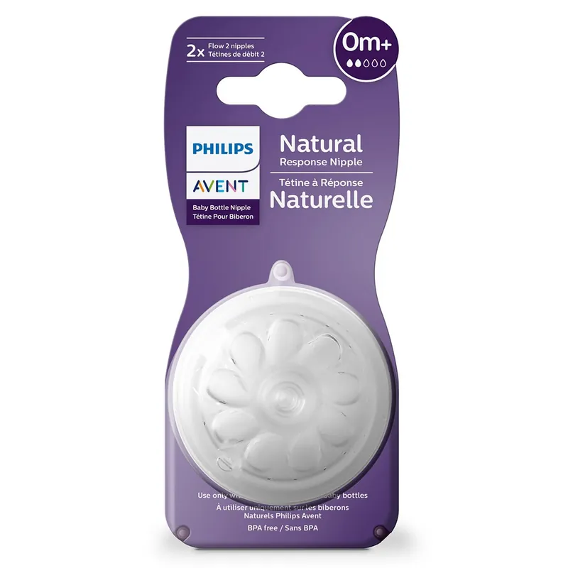 Avent Natural Response Teats 0 Months+ Flow 2 – 2 Pack One Day Deal