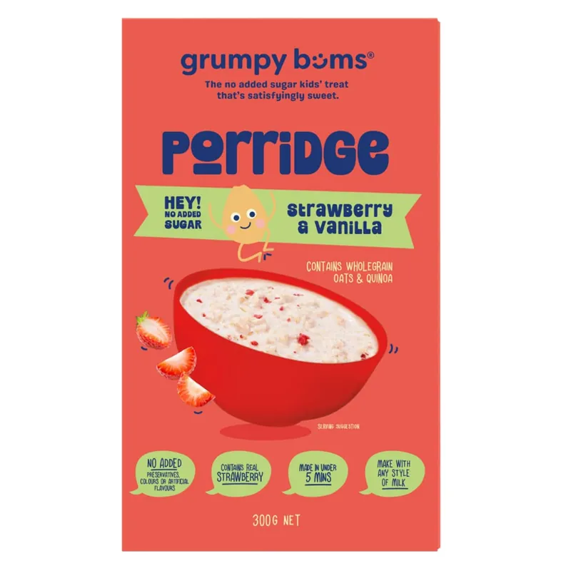 Seasonal Sale Grumpy Bums Strawberry and Vanilla Porridge 300g
