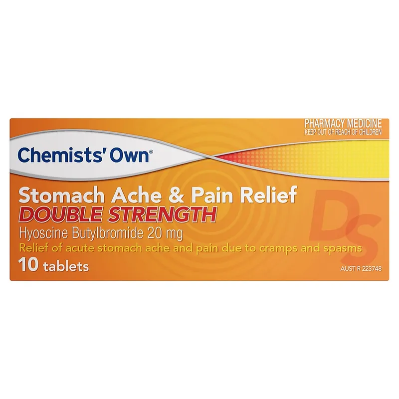 Free Delivery Chemists Own Stomach Ache & Pain Relief Double Strength 10 Tablets
