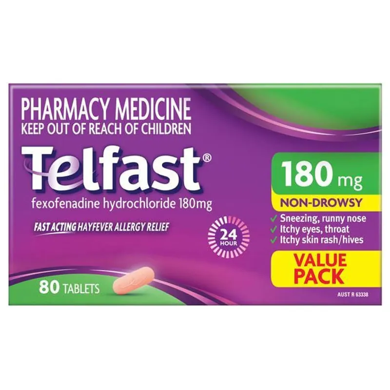 Telfast Fast Acting Hayfever Allergy Relief 180mg 80 Tablets Free Shipping
